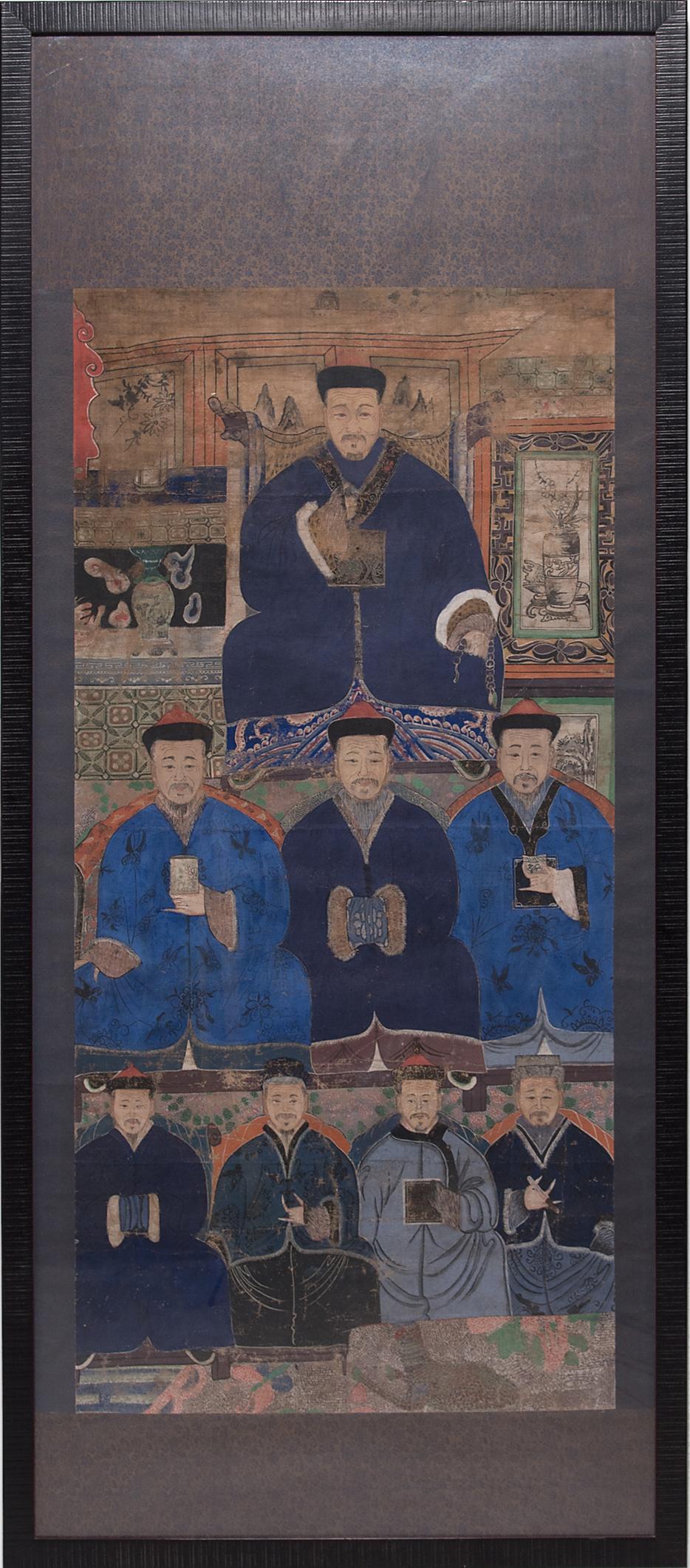 Portrait Painting Unknown - Portrait d'un ancêtre chinois