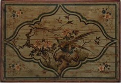 Chinese Bed Canopy Painting of Peonies and Pheasants