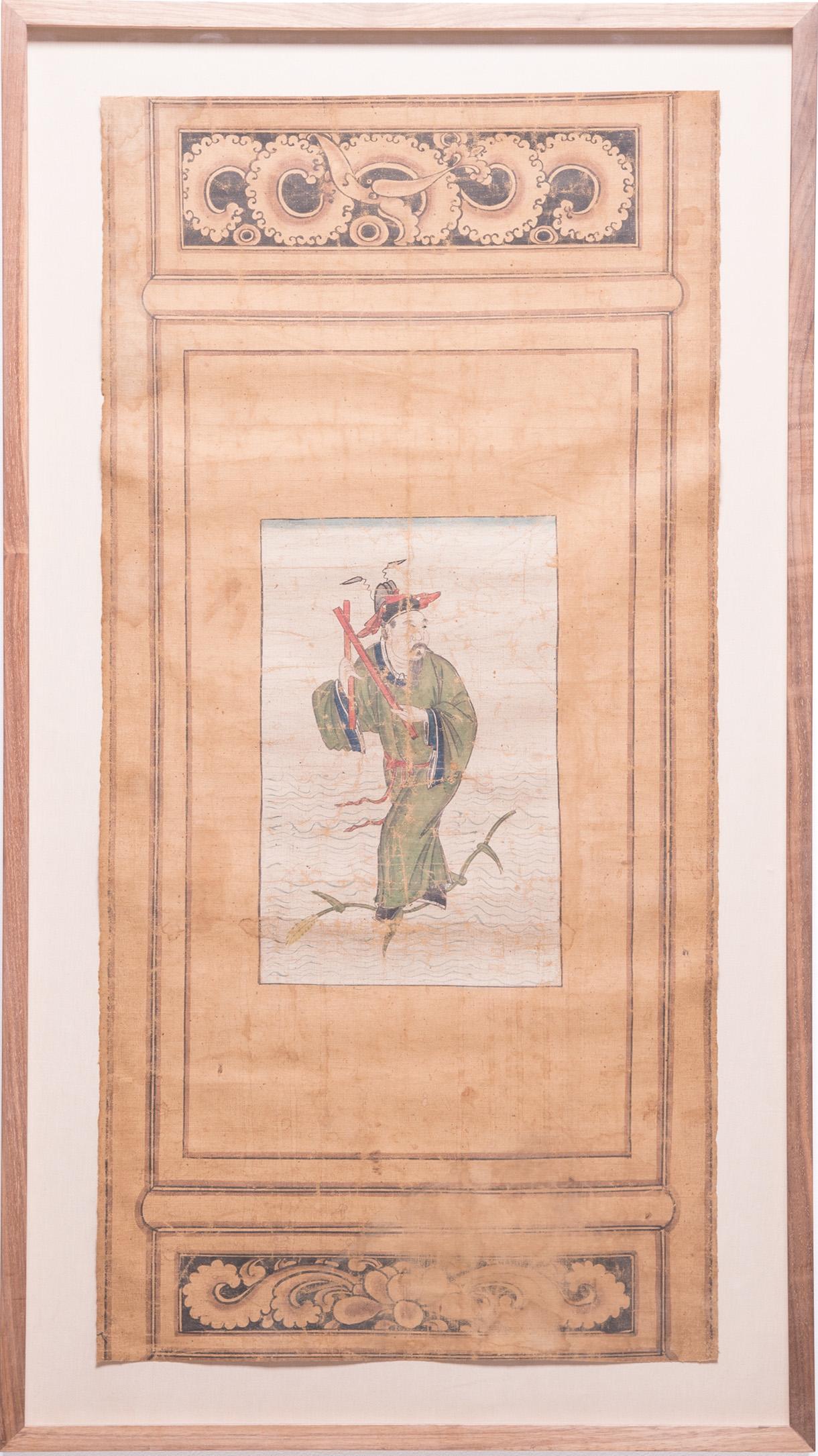 Pittura su schermo dell'Immortale mitico cinese, 1850 ca. in vendita 2