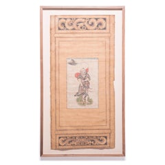 Chinesisches mythisches unsterbliches Siebdruckgemälde, um 1850
