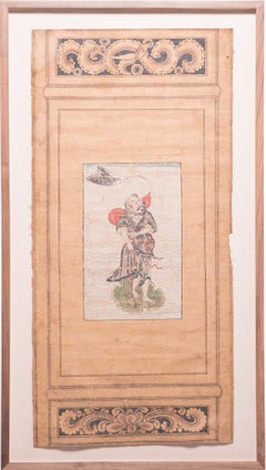 Chinesisches mythisches unsterbliches Siebdruckgemälde, um 1850
