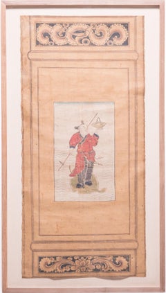 Chinesisches mythisches unsterbliches Siebdruckgemälde, um 1850