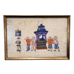 Chinese painting on rice paper “Procession” Guangzhou