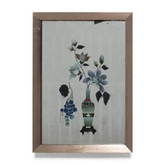 Chinese Reverse Glass Floral Still Life, c. 1900