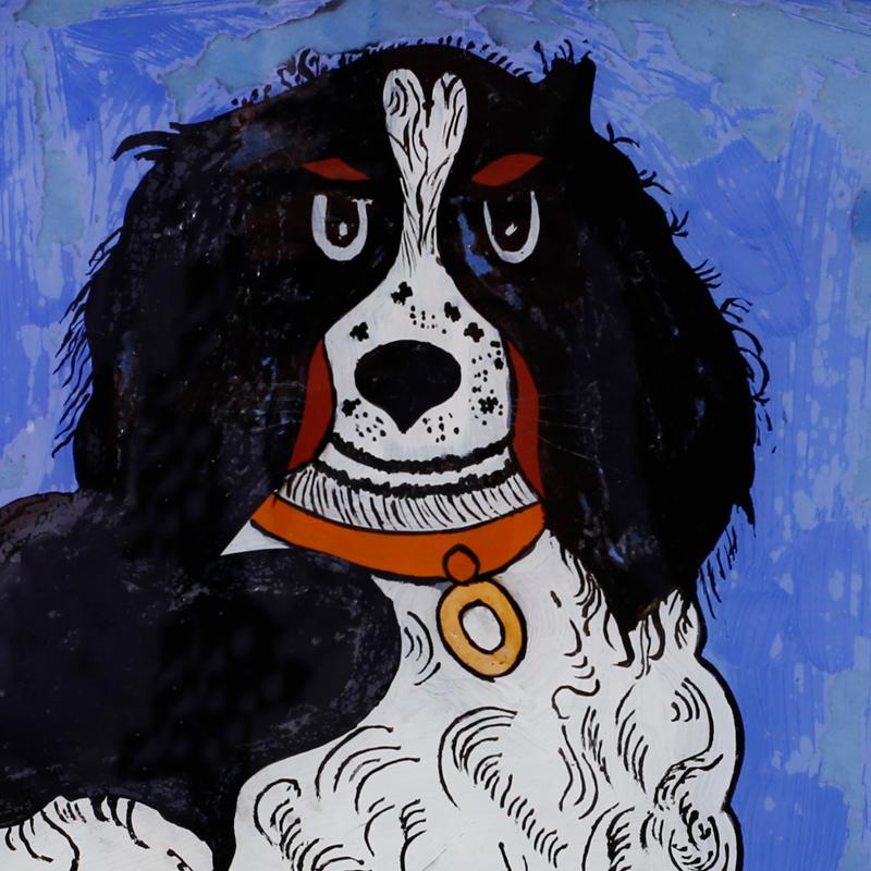 Peinture chinoise à l'envers d'un chien - Artisanat Painting par Unknown