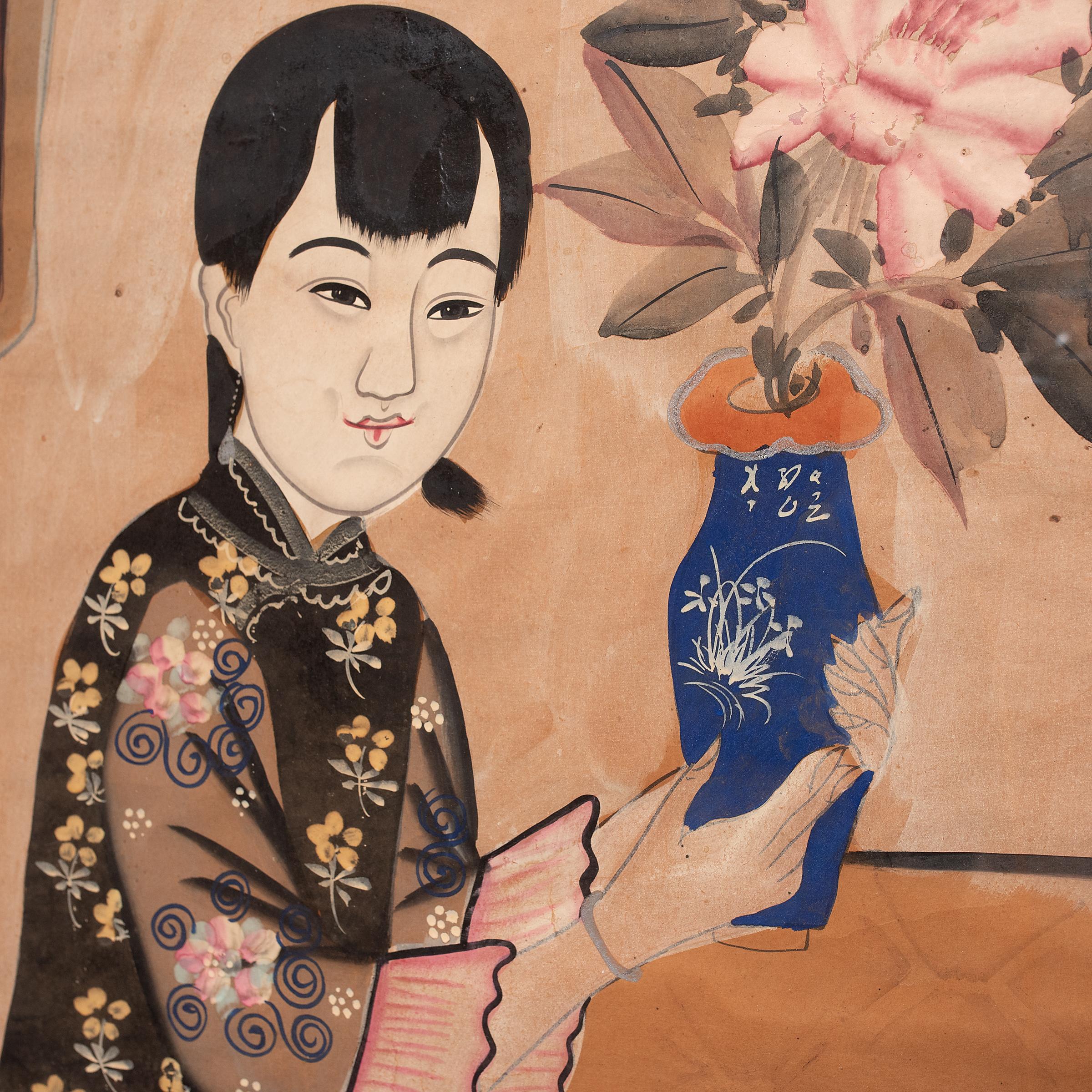 Yangliuqing - Peinture de l'année du Nouvel An Peace & Prosperity, vers 1920 - Artisanat Art par Unknown