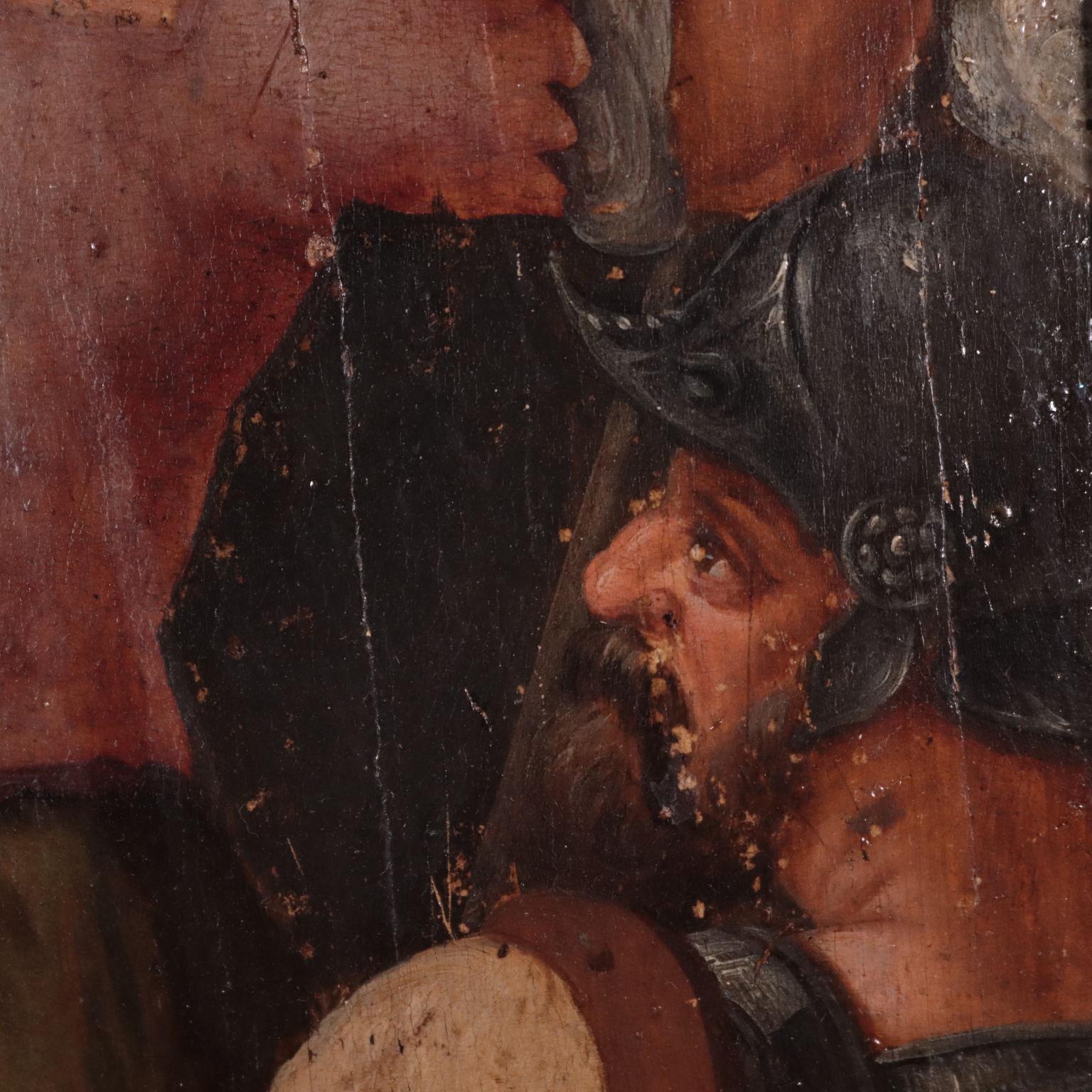 Christ At The Column North European School Oil On Oak 16th Century 2