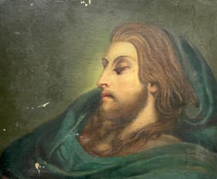 Cristo con los ojos cerrados, Óleo sobre lienzo Siglo XIX