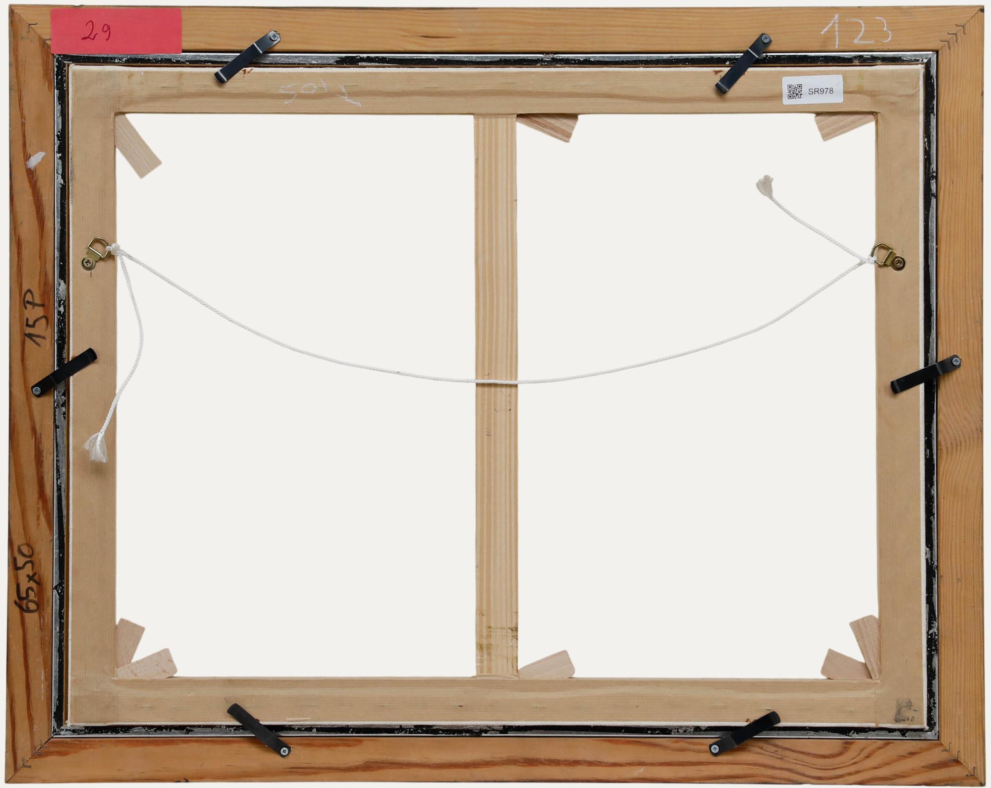 Christian Julia (1921-1991) - Mitte 20. Jahrhundert Öl, Konversation (Blau), Figurative Painting, von Unknown