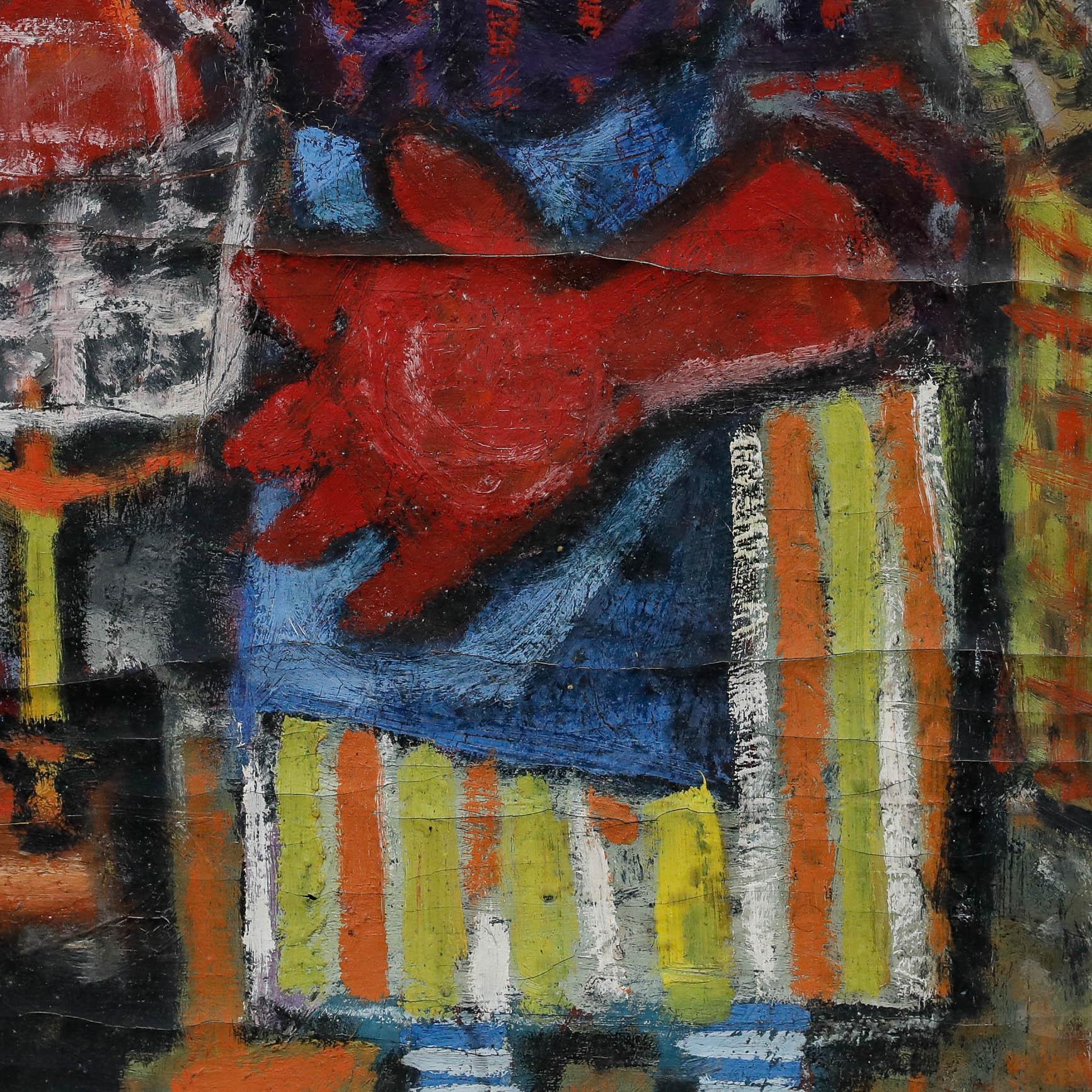 Christian Julia (1921-1991) - Mitte 20. Jahrhundert Öl, In der Küche im Angebot 1