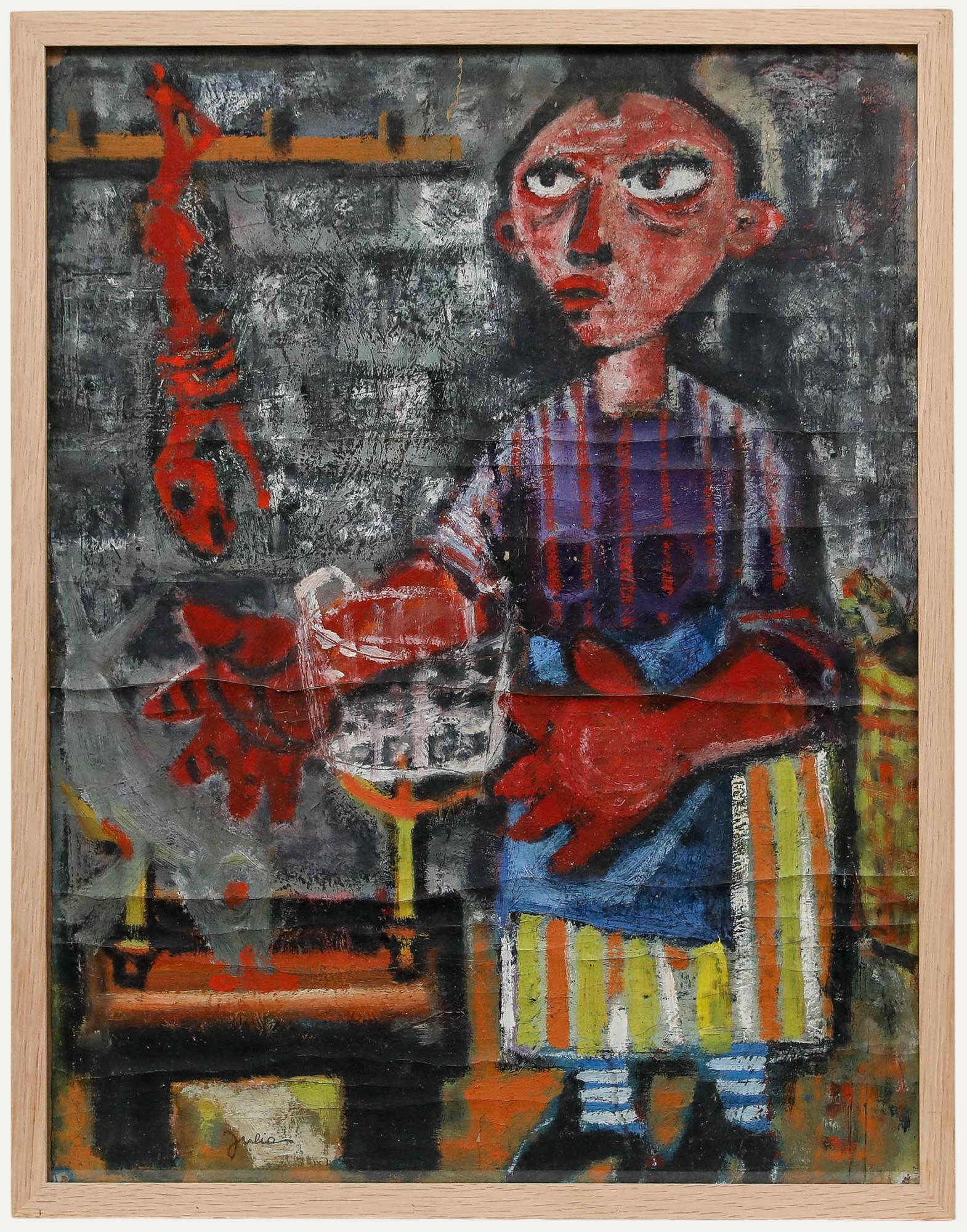 Christian Julia (1921-1991) - Mitte 20. Jahrhundert Öl, In der Küche