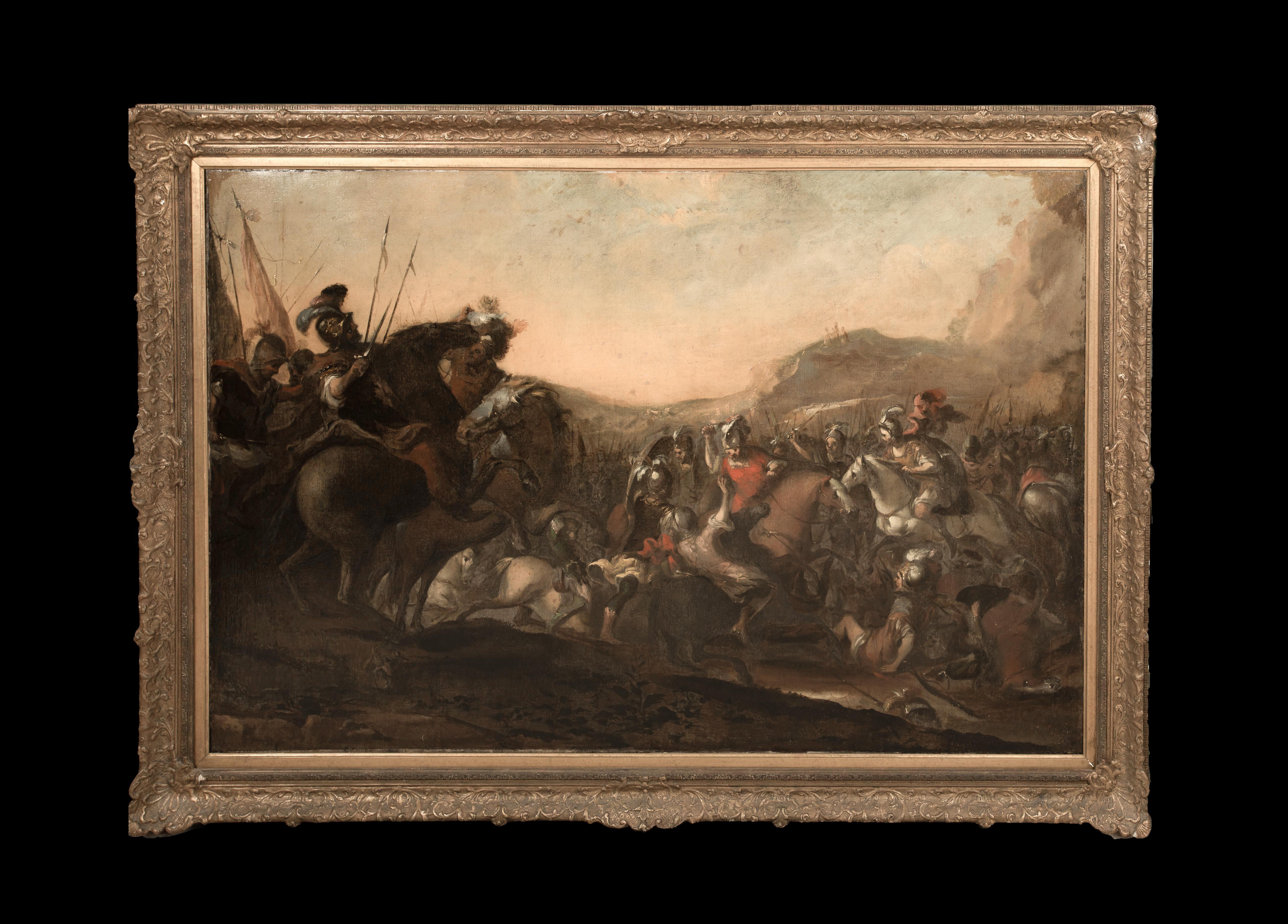 Christian Ottoman Wars Cavalry Battle, 17th Century  circle of Il Borgognone  - Painting by Unknown