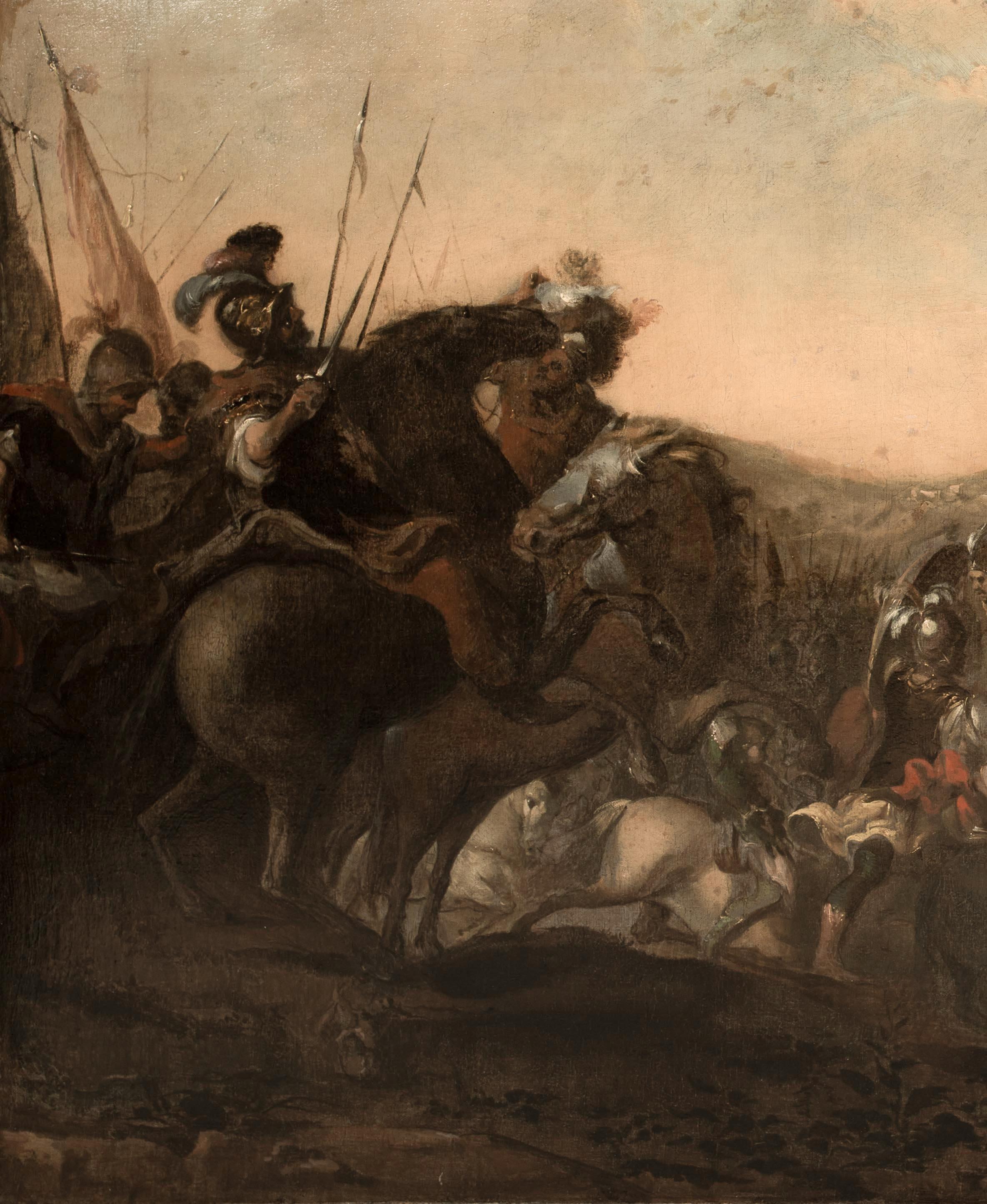 Christian Ottoman Wars Cavalry Battle, 17th Century  circle of Il Borgognone  For Sale 2