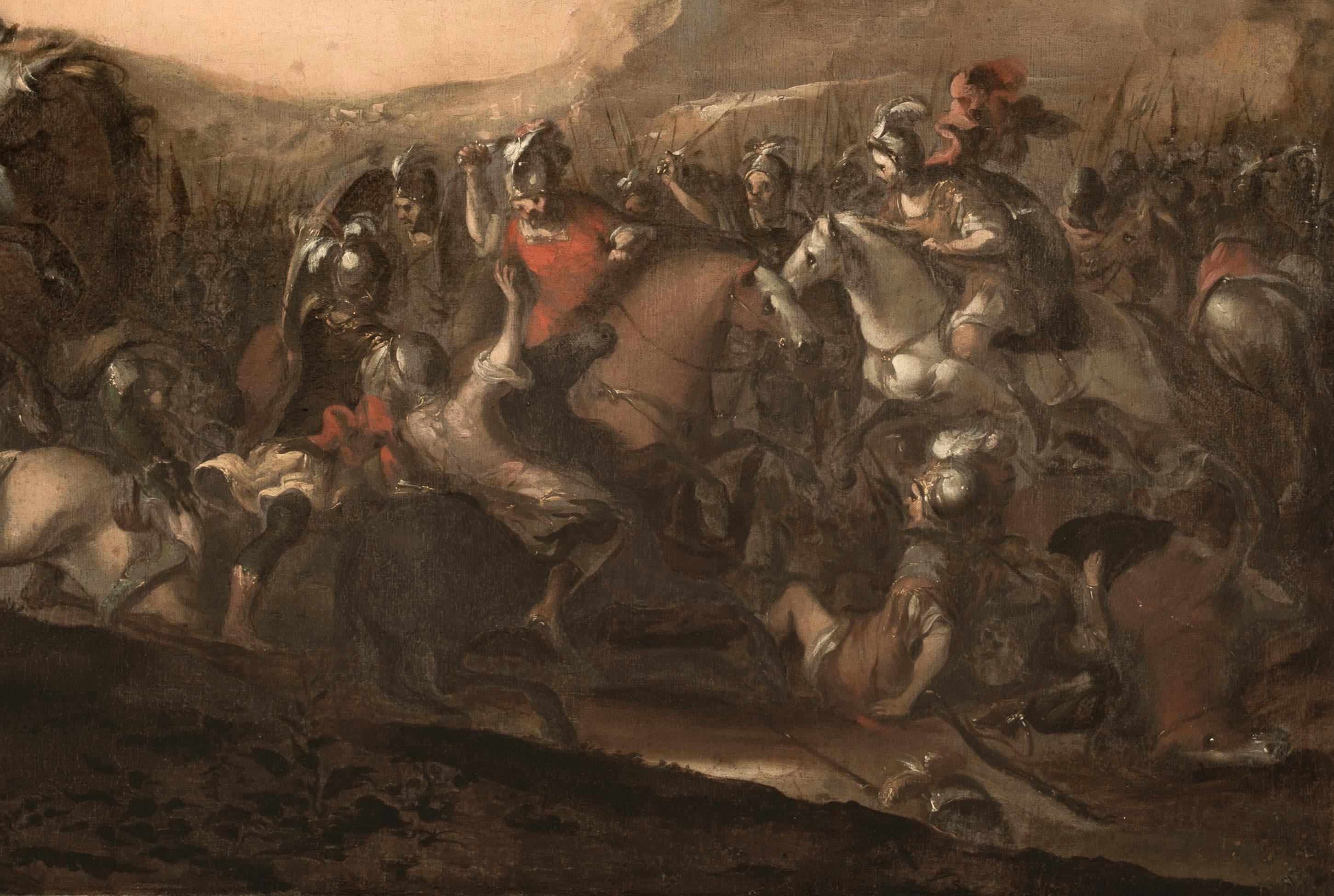 Christian Ottoman Wars Cavalry Battle, 17th Century  circle of Il Borgognone  For Sale 3