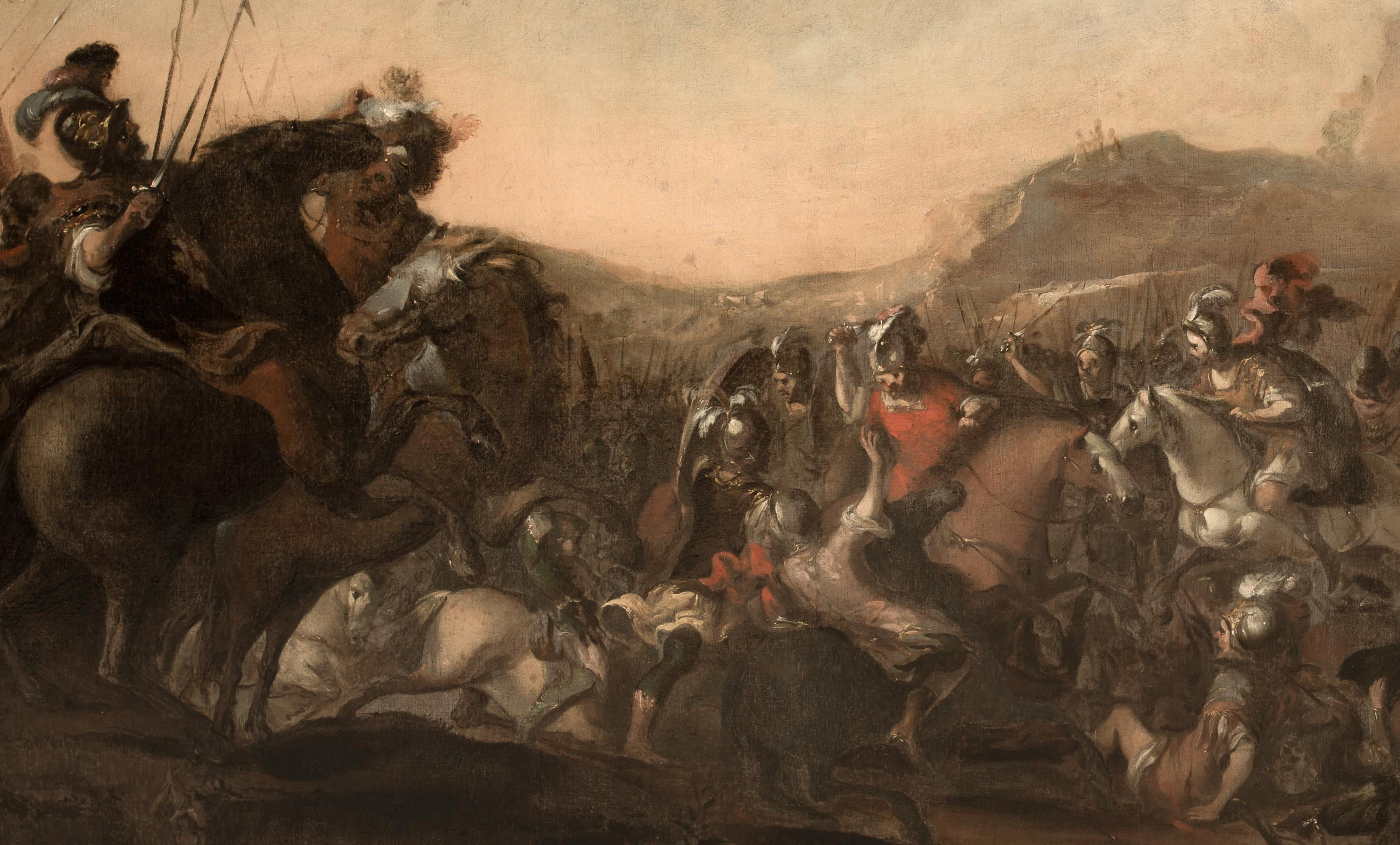 Christian Ottoman Wars Cavalry Battle, 17th Century  circle of Il Borgognone  For Sale 4