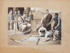 Christian Prisoner - Original Tempera on Cardboard - 20th Century