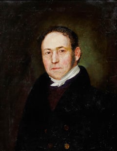 Christoph Stößel - 19th Century Oil, Portrait of John Heinrich Giegler