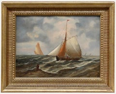 Christopher Mark Maskell (1846-1933) -  Gerahmtes Öl, Fischereifahrzeuge auf See