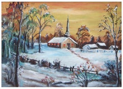 Church in the Snow - Winter Landscape