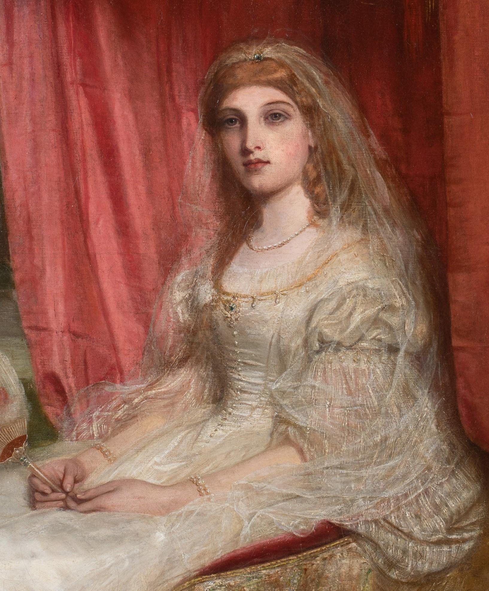 Cinderella, 19th Century  by John Robert Dicksee (1817-1905) - Brown Portrait Painting by Unknown