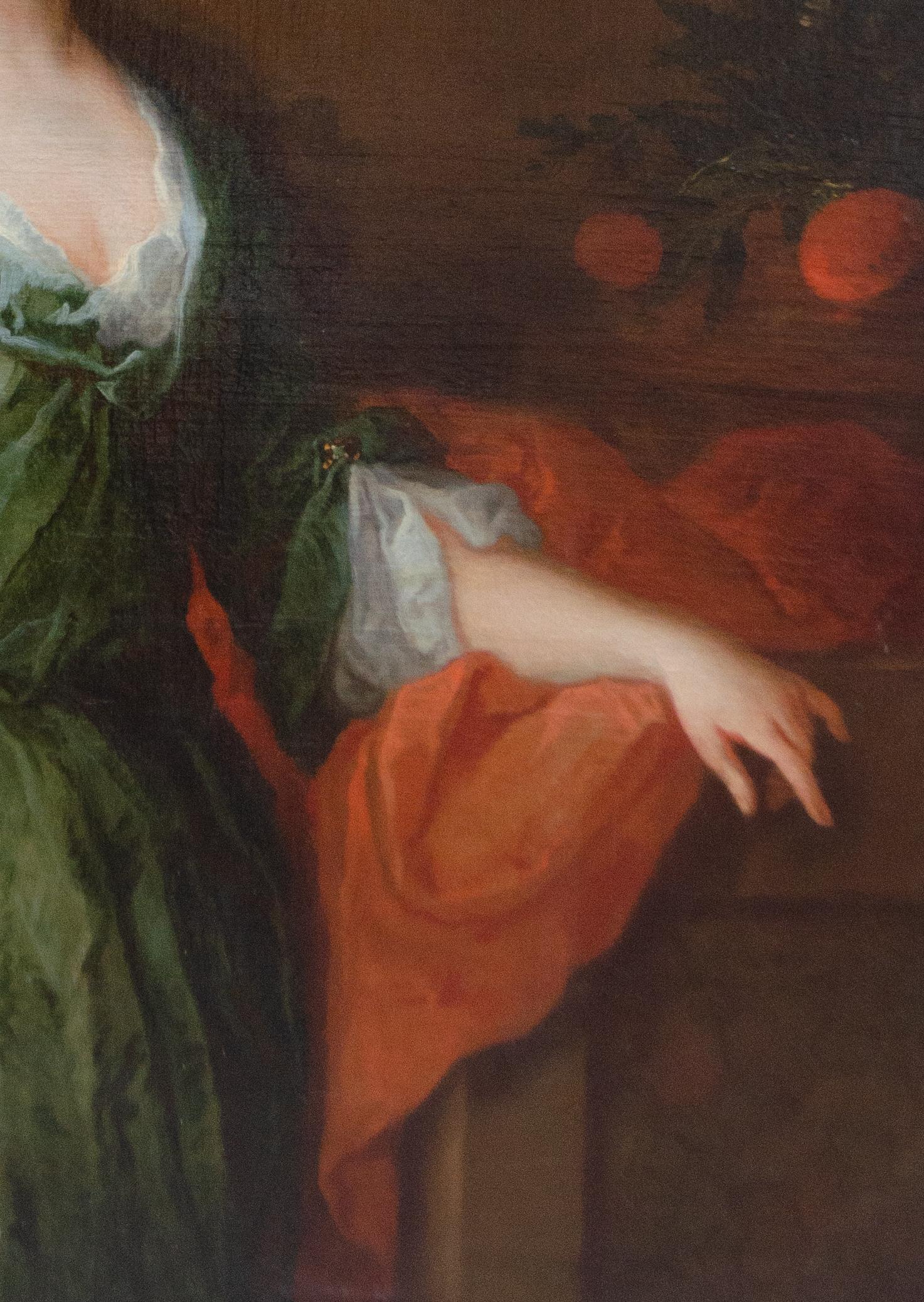 Circa 1715.  Large English School Portrait of Lady with Oranges.  For Sale 8