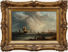 Antique Circle of Clarkson Stanfield (1793-1867) - Oil, Ships in Blustery Weather