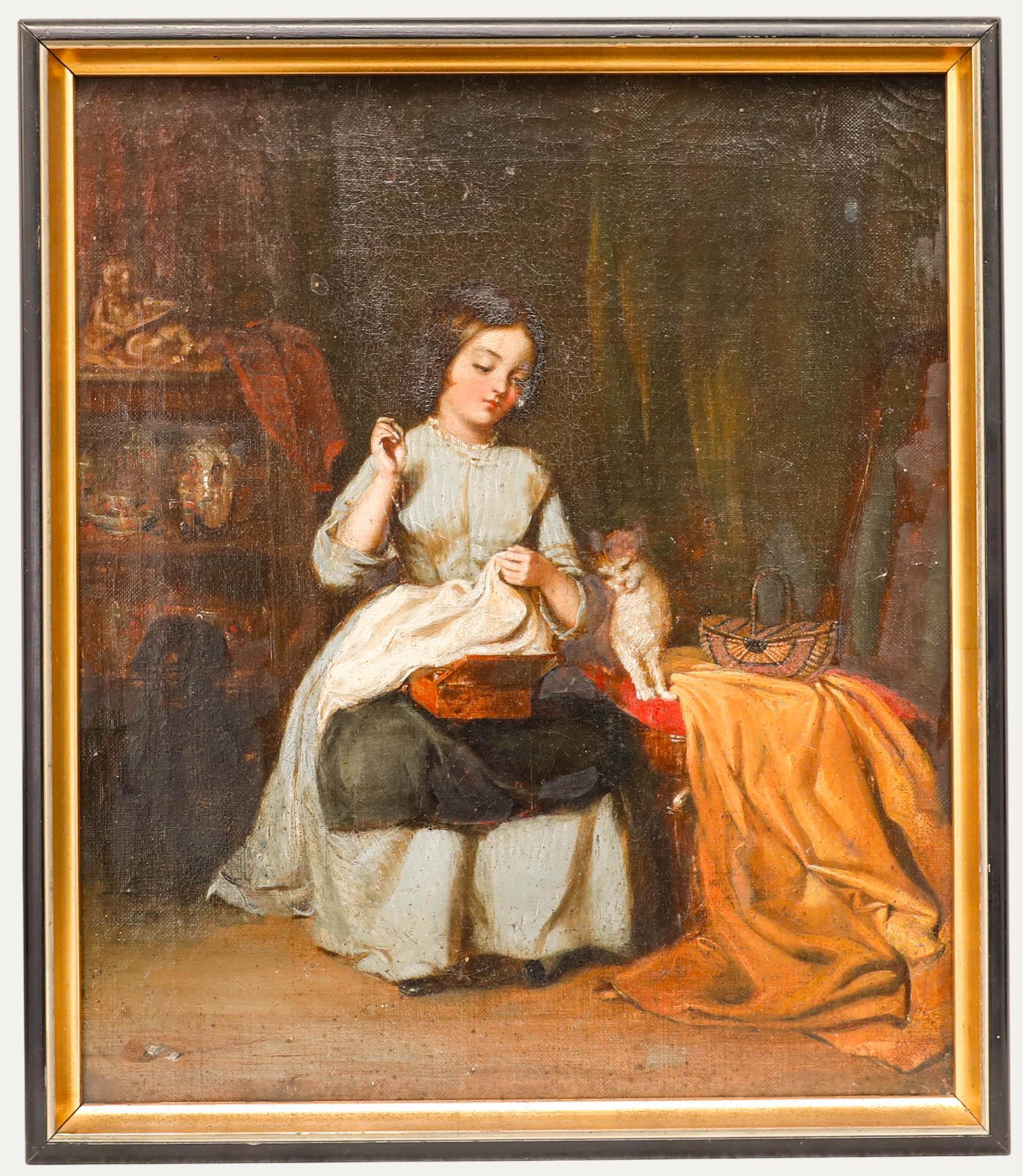 Unknown Portrait Painting - Circle of Joseph Moseley Barber (1811-1889) - 19th Century Oil, Quiet Company