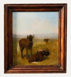 Cercle de Samuel Daniell (1775-1811), huile, Wildebeest on Grassland