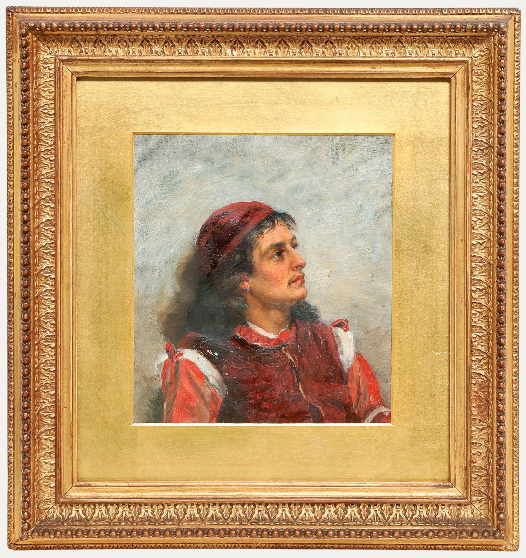 Unknown Portrait Painting - Circle of William Breakspeare (1856-1914) - Oil, Portrait of An Italian Man