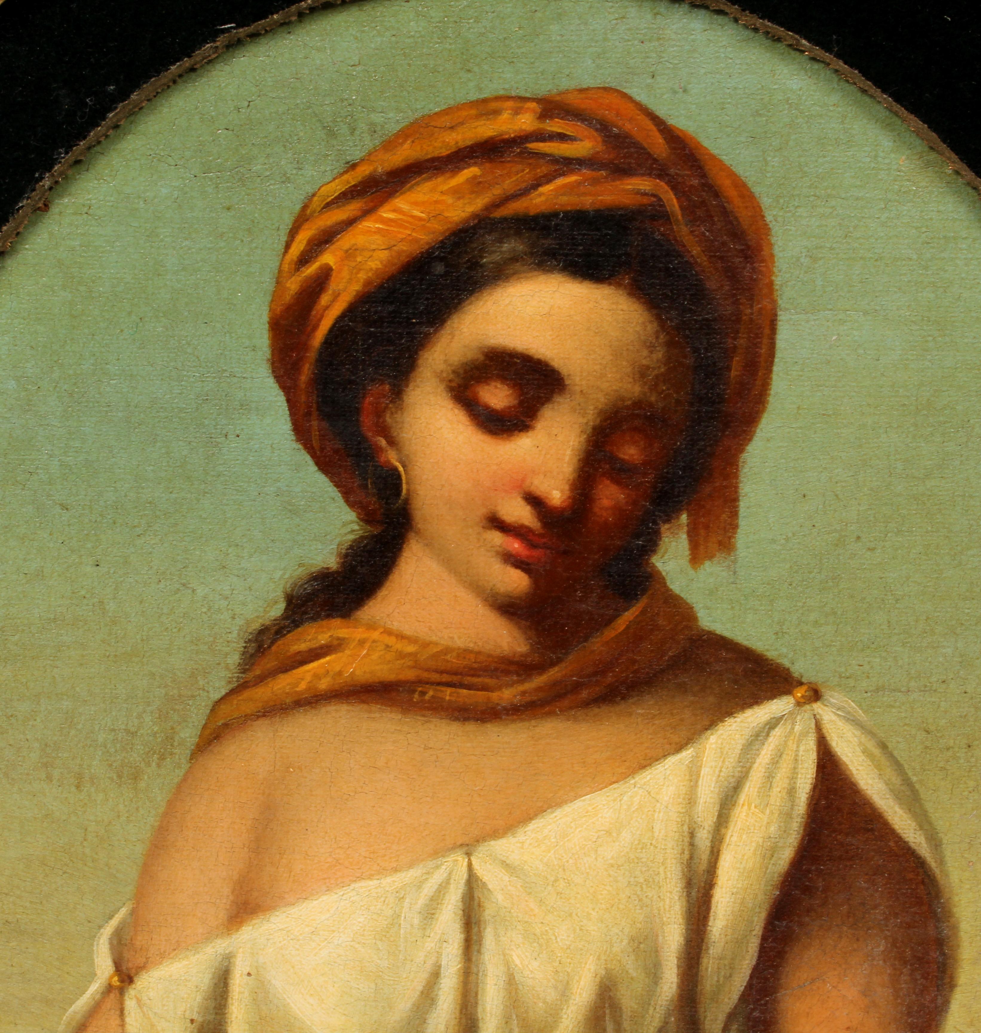 Circular Portrait of a Neapolitan Woman - Painting by Unknown