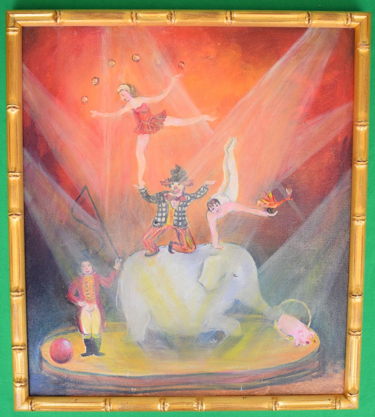 "Circus Carnival" Oil On Canvas - Painting by Unknown