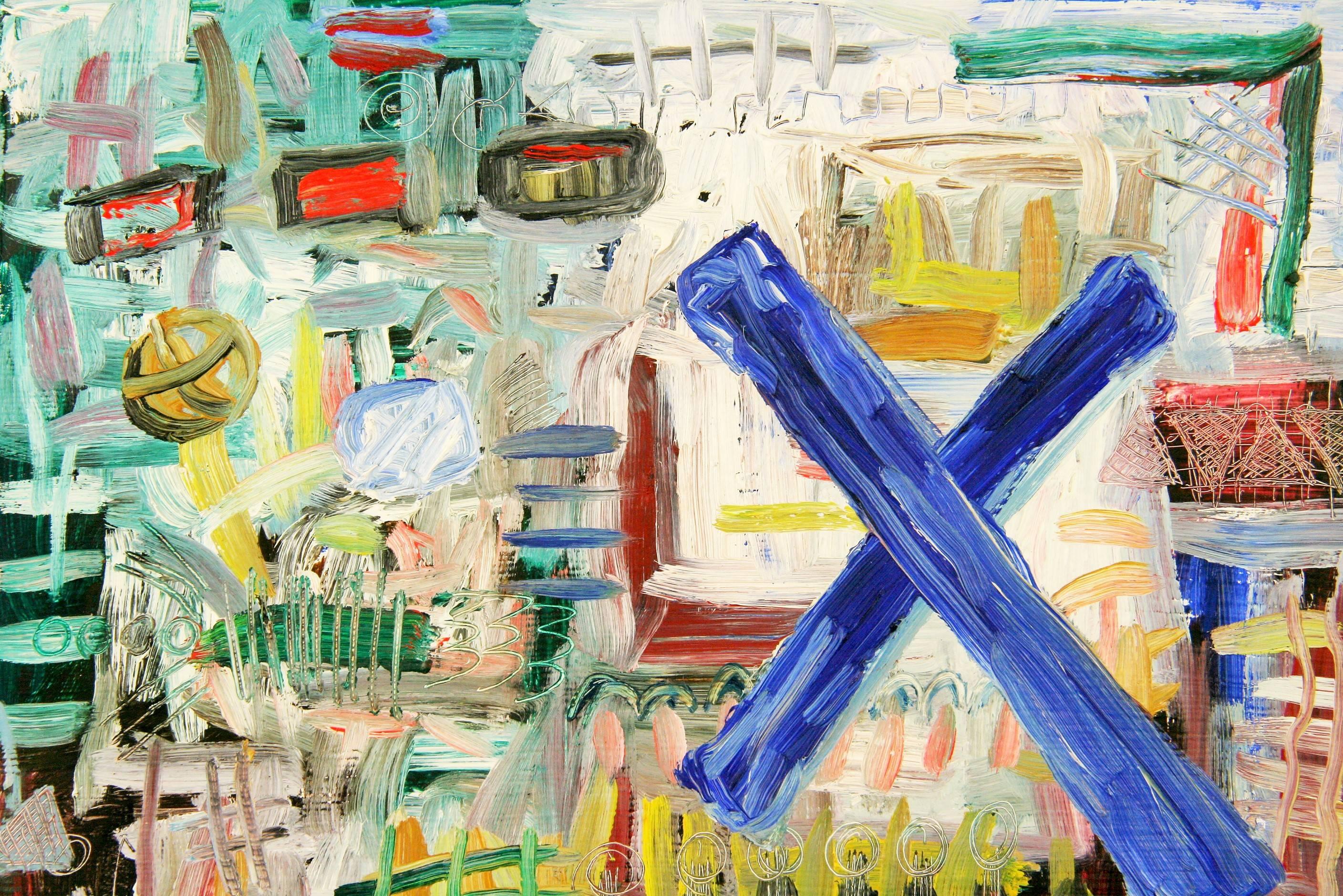 Città  Arte dei graffiti  Pittura ad olio colorata  #1 di S.Mooney - Abstract Painting Beige di Unknown