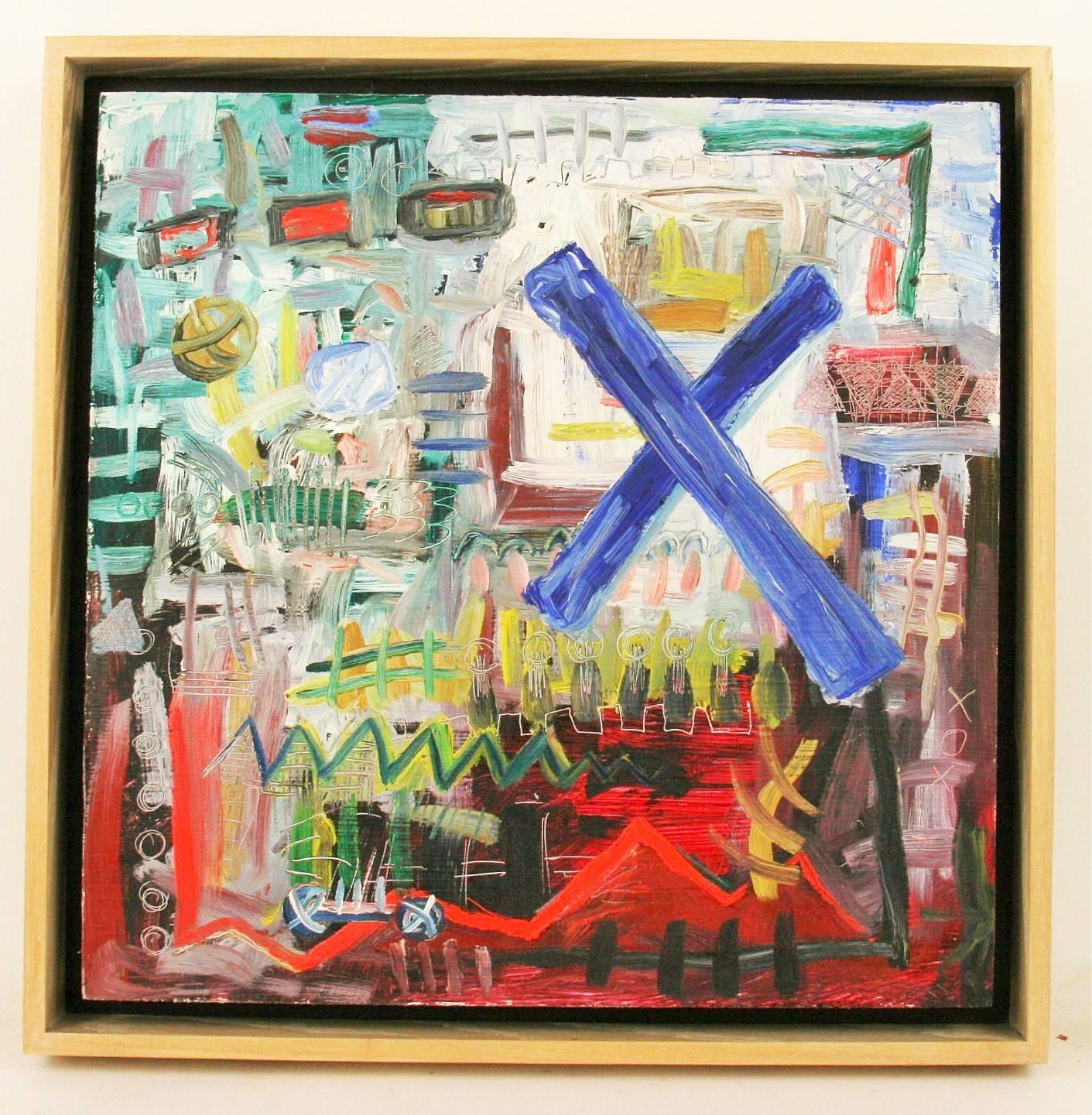 Unknown Abstract Painting - City  Graffiti Art  Colorful Oil Painting  #1 by S. Mooney