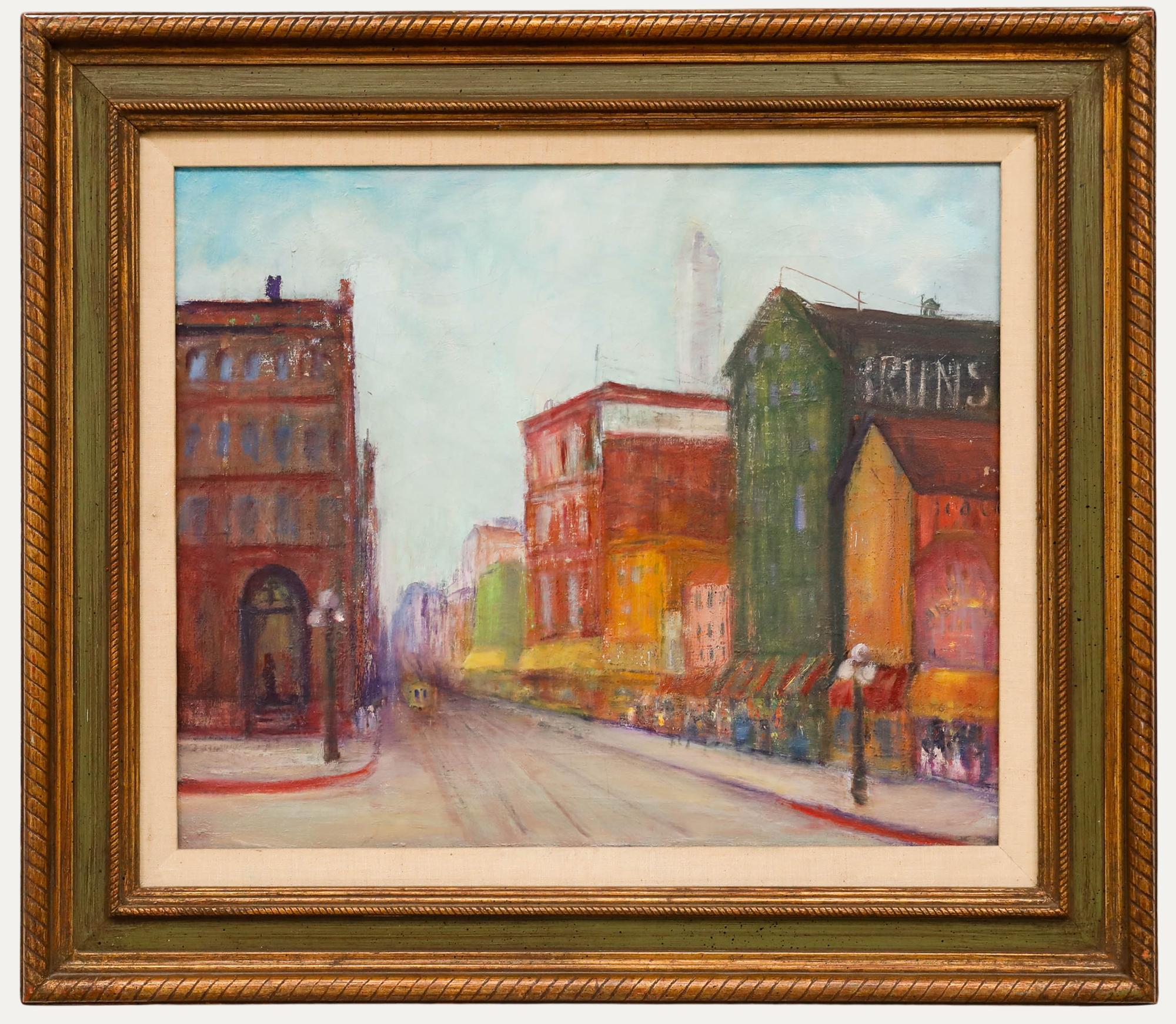Clare Robinson Ford - Framed Mid 20th Century Oil, American Street Scene