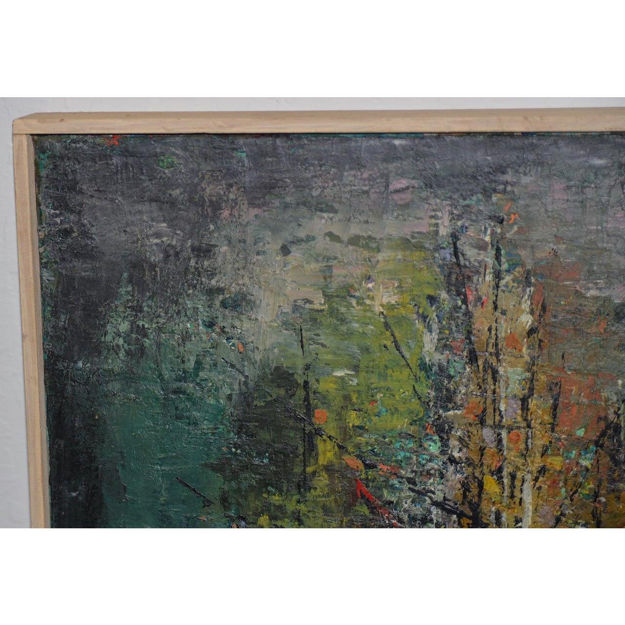 Classic Mid Century Modern Abstract Painting by Solik c.1959 1