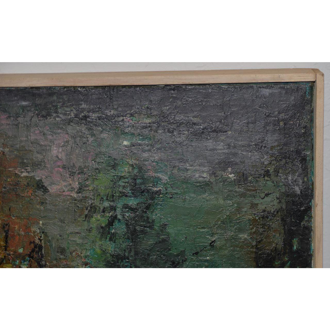 Classic Mid Century Modern Abstract Painting by Solik c.1959 2