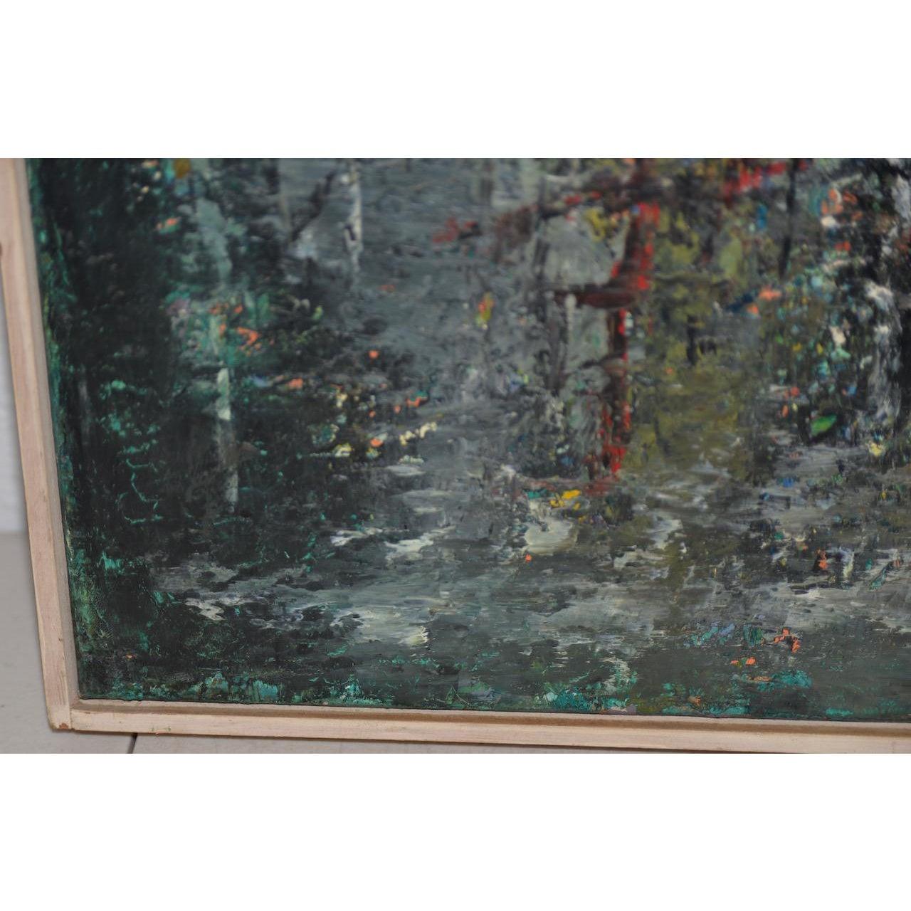 Classic Mid Century Modern Abstract Painting by Solik c.1959 3