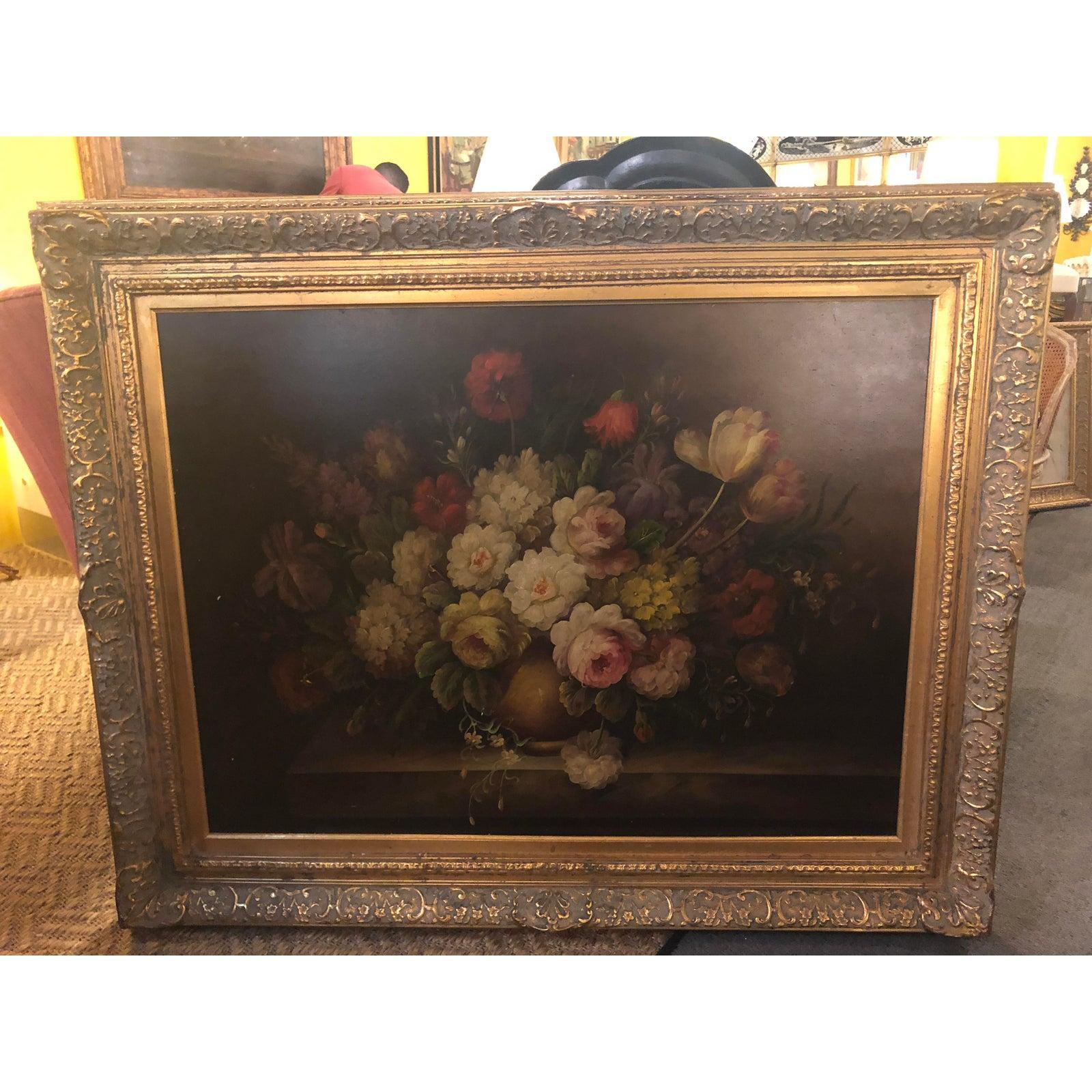 Classical Flower Vase Still Life Painting Oil on Canvas After Rodger Godchaux 9