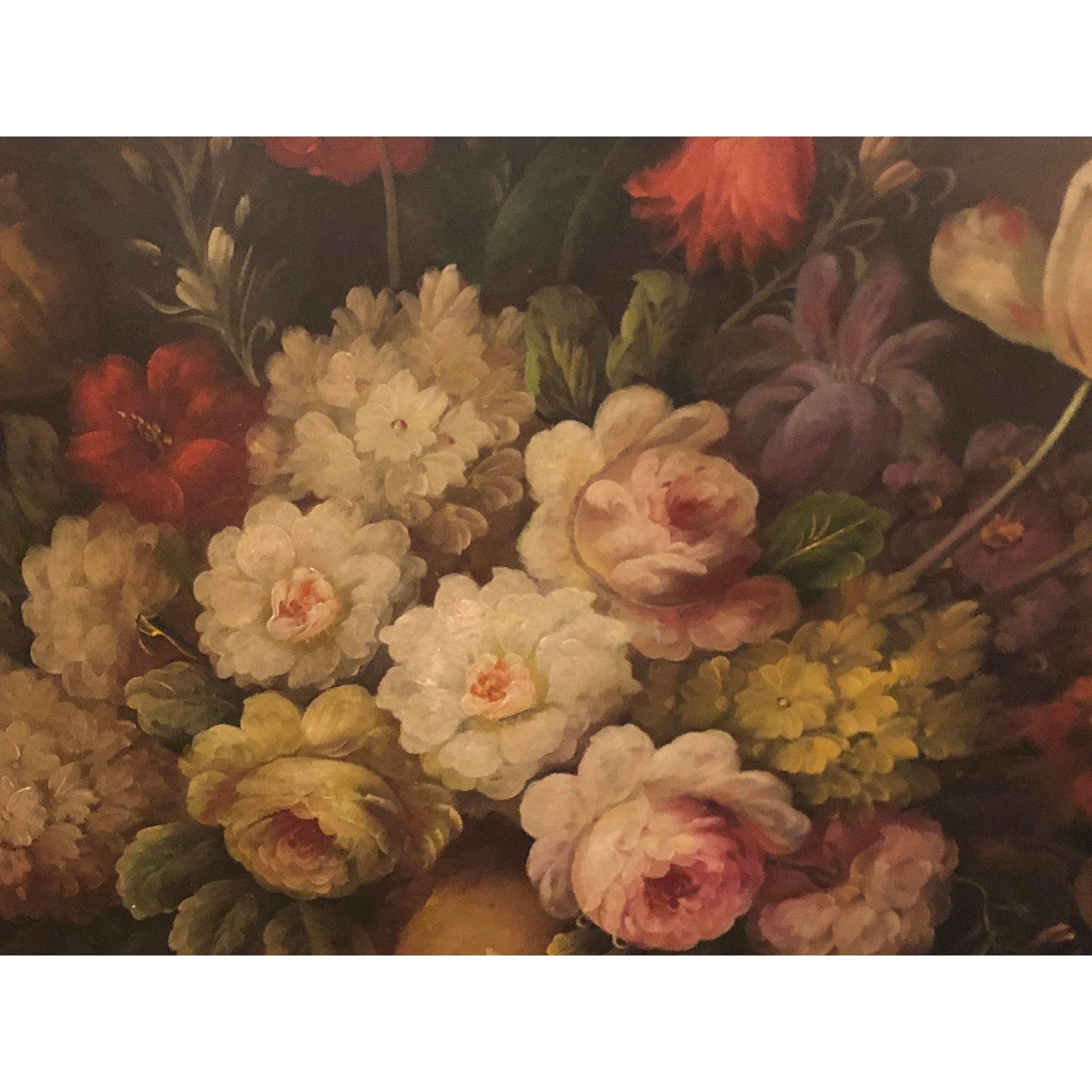 Classical Flower Vase Still Life Painting Oil on Canvas After Rodger Godchaux 2