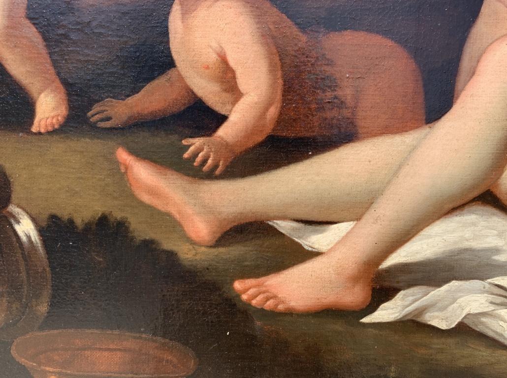 Classicist Italian painter - 18th century figure painting - Venus Putti Bacchana 9