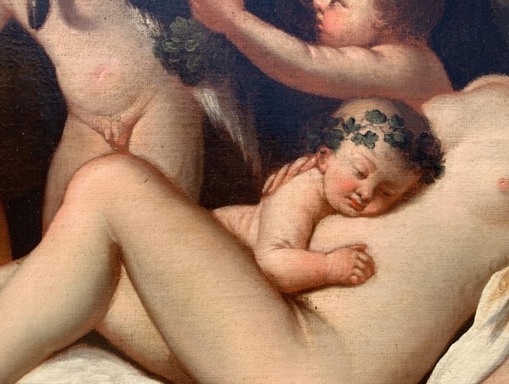 Classicist Italian painter - 18th century figure painting - Venus Putti Bacchana 10