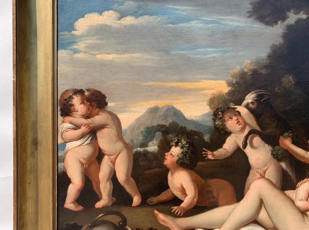 Classicist Italian painter - 18th century figure painting - Venus Putti Bacchana 1