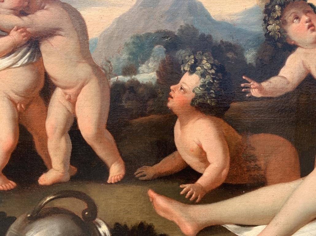 Classicist Italian painter - 18th century figure painting - Venus Putti Bacchana 5