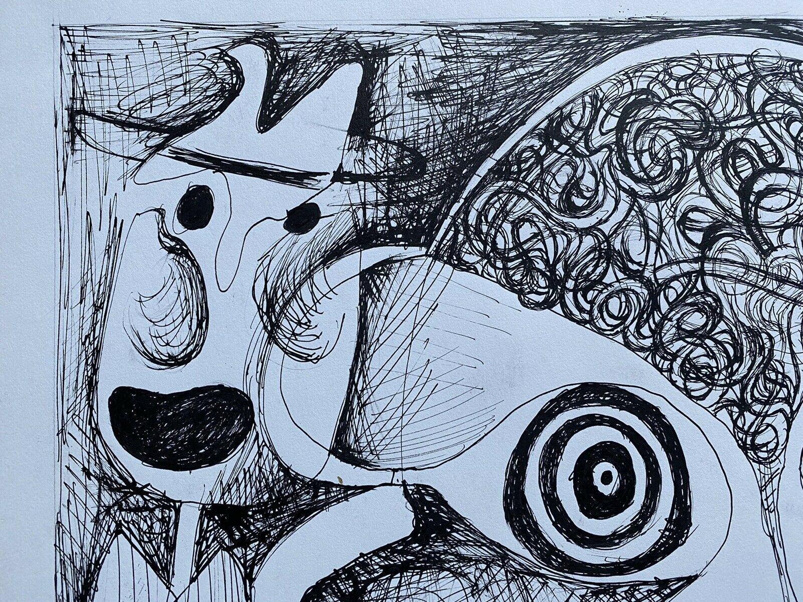 Claude Lagouche Dibujo abstracto psicodélico francés original de los años 70 - Painting de Unknown