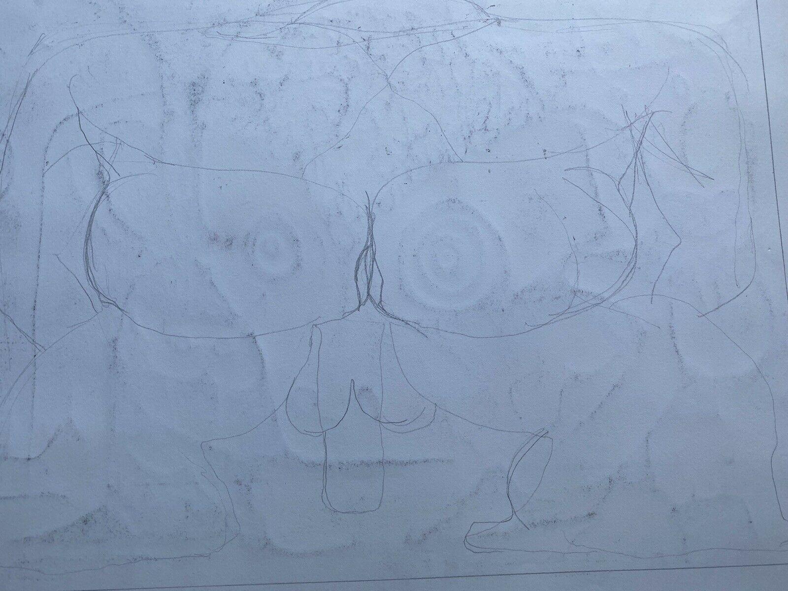 Claude Lagouche Dibujo abstracto psicodélico francés original de los años 70 en venta 3