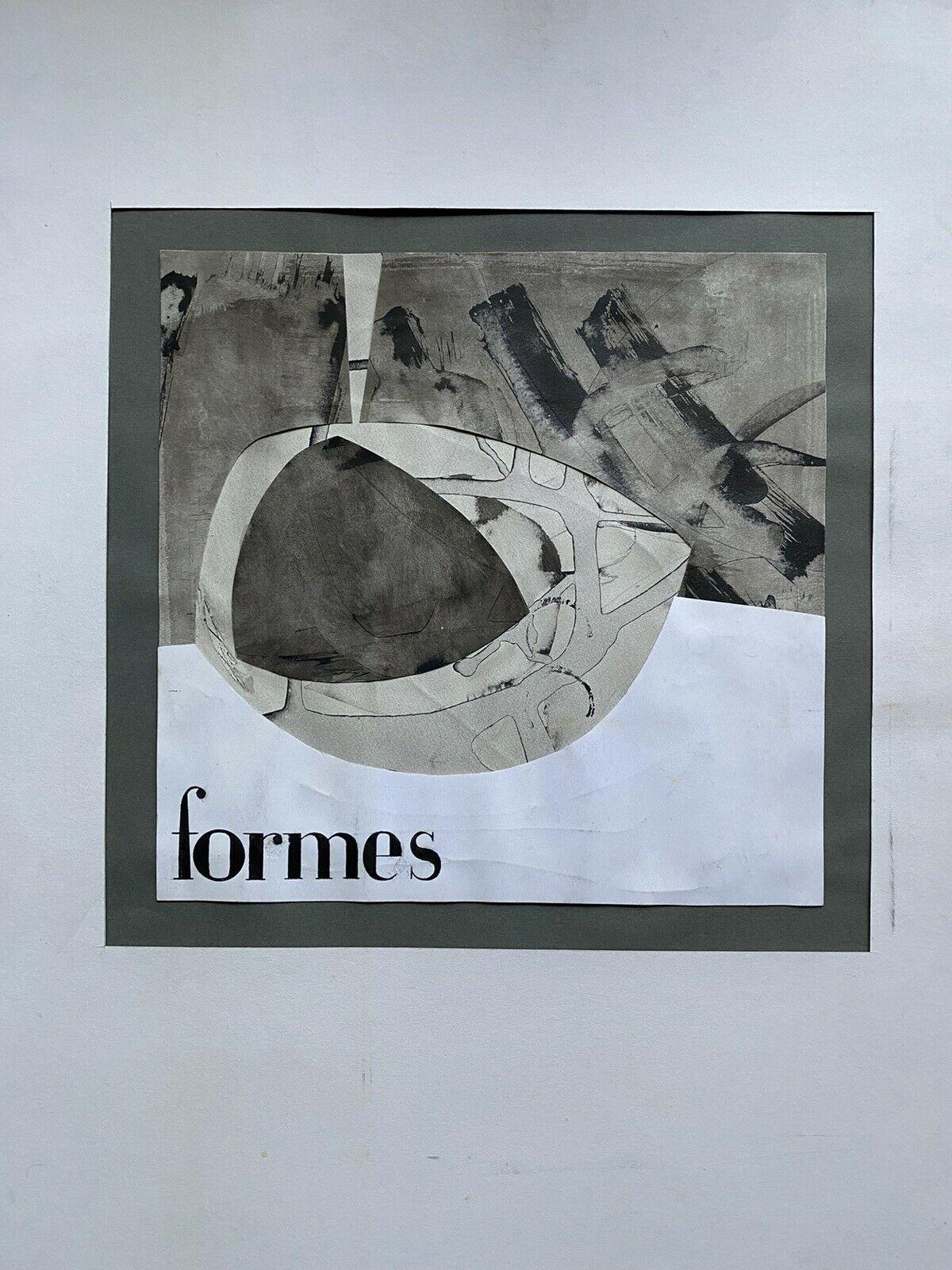 Claude Lagouche, peinture abstraite psychédélique originale des années 1970 - Gris Abstract Painting par Unknown