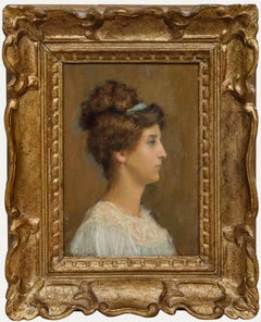 Claude Marks (fl.1899-1915) - Framed Oil, Portrait of Gabrielle Le Marchand