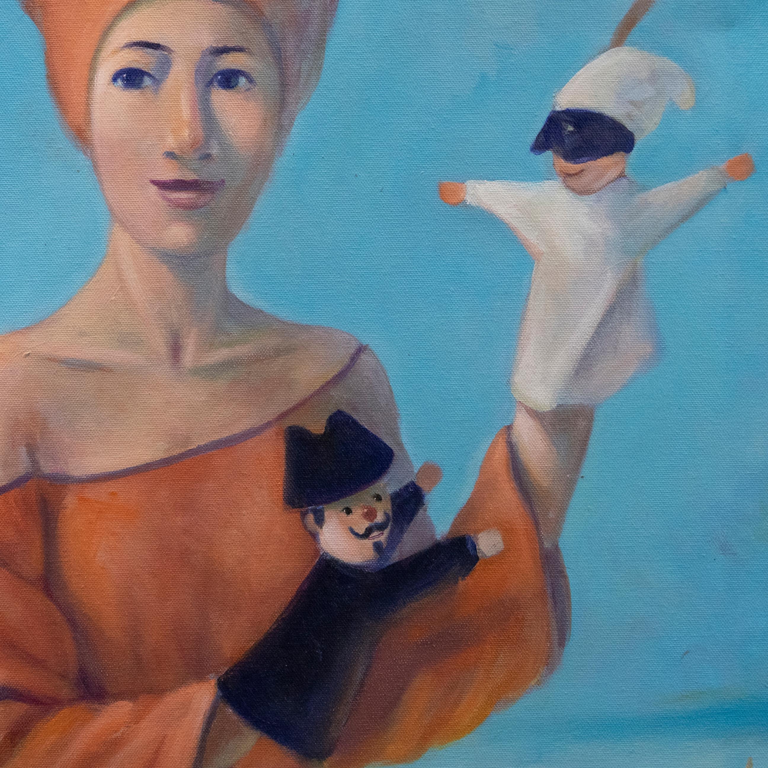 Claudio Giulianelli (geb. 1956) - Zeitgenössisches Öl, Il Bianco ed il Nero (Blau), Figurative Painting, von Unknown