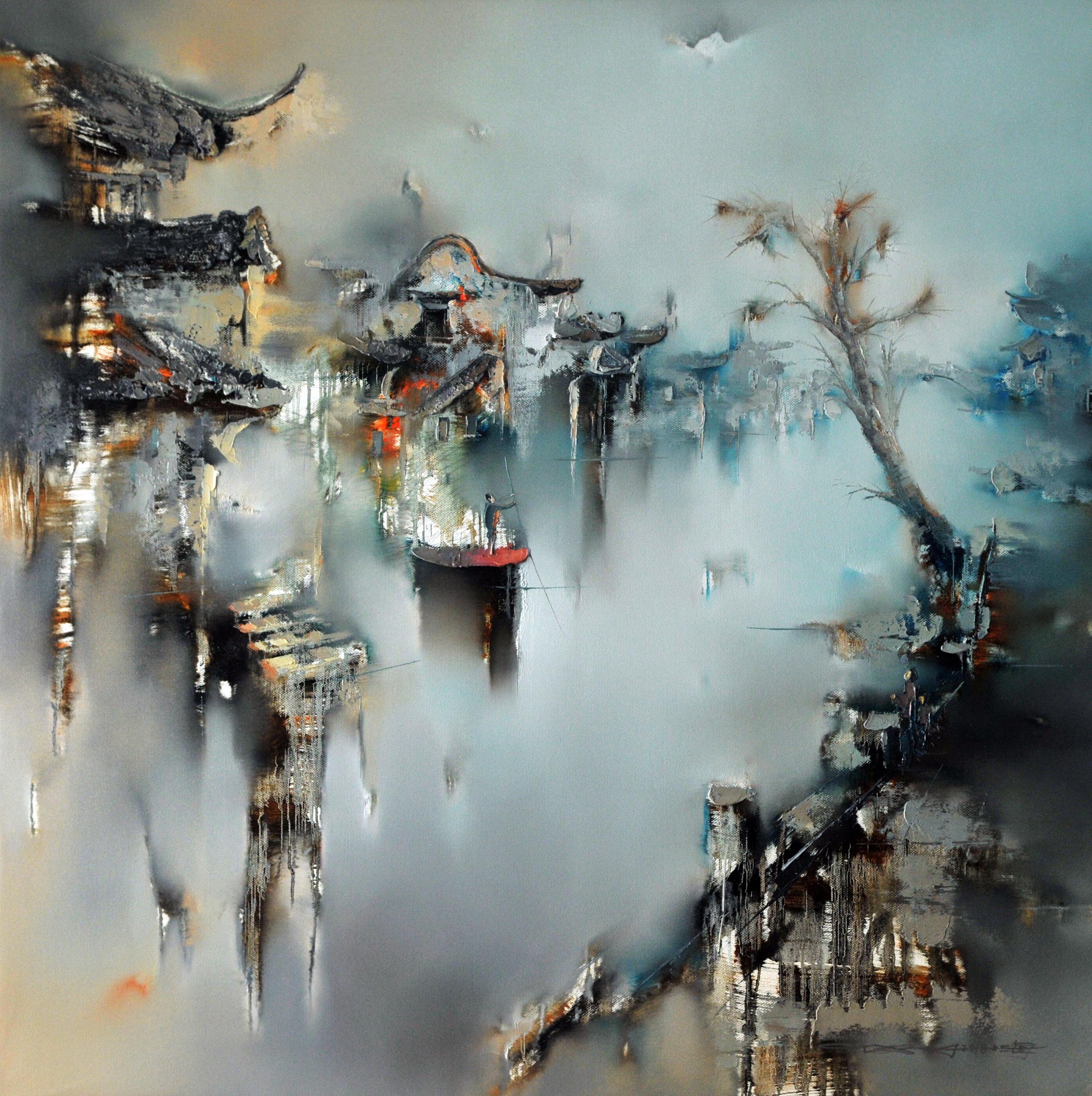 Suave como la brisa, Paisajes frente al mar pintura al óleo, Capas Pincelada rítmica - Painting Expresionismo abstracto de Gao Xiao Yun