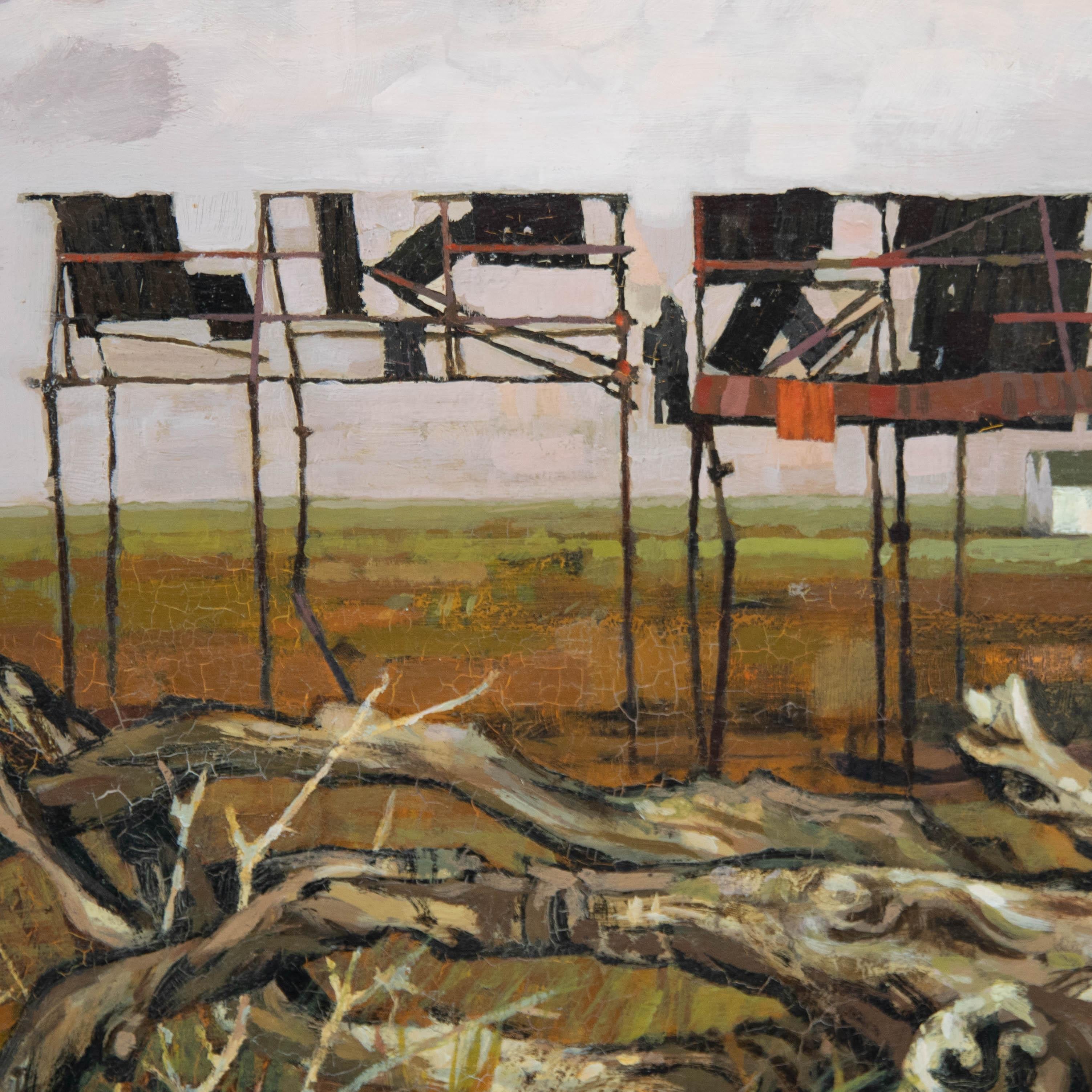 Clifford Bayley (b.1969) - Framed 20th Century Oil, The Abandoned Tin Barn 1
